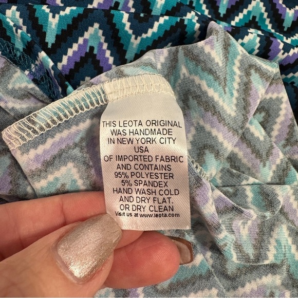 Leota Wave Aqua Faux Wrap Dress M | NWT | Nordstrom $158 - Picture 8 of 8